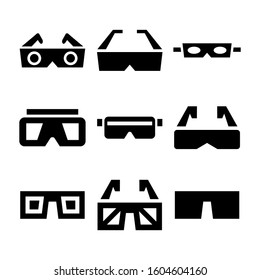 3d Glasses icon isolated sign symbol vector illustration - Collection of high quality black style vector icons
