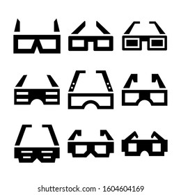3d Glasses icon isolated sign symbol vector illustration - Collection of high quality black style vector icons
