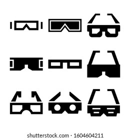 3d Glasses icon isolated sign symbol vector illustration - Collection of high quality black style vector icons
