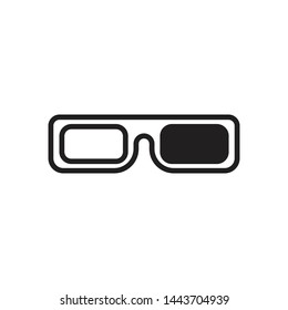 3D glasses icon isolated vector illustration