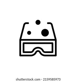 3D Glasses Icon. Line Art Style Design Isolated On White Background