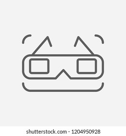 3d glasses icon line symbol. Isolated vector illustration of  icon sign concept for your web site mobile app logo UI design.