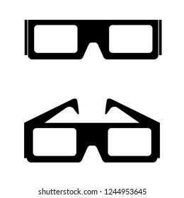 3D glasses icon, logo on white background