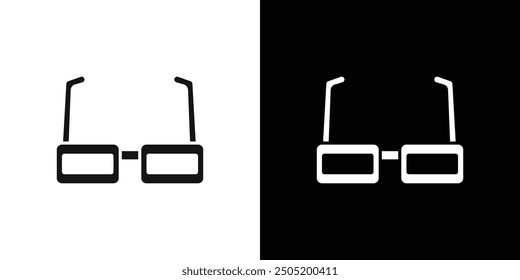 3D glasses icon logo set vector