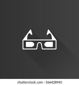 3D glasses icon in Metro user interface color style. Object entertainment three dimensional