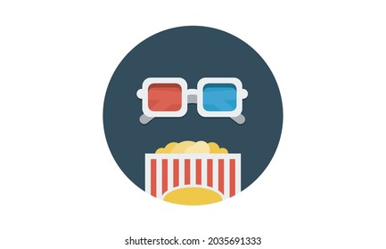 3d glasses icon movie design graphic vector image
