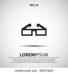 3D glasses icon. 3D movie vector illustration
