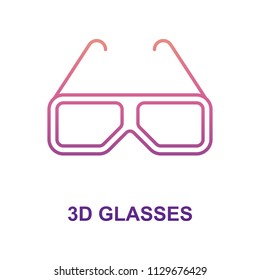3d glasses icon in Nolan style on white background