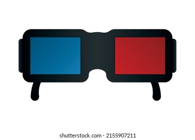 3d glasses icon on white background