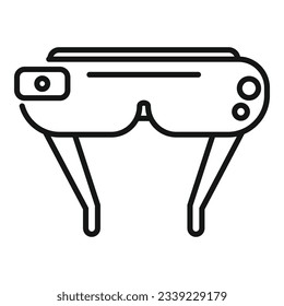 3d glasses icon outline vector. Vr headset. Game mask