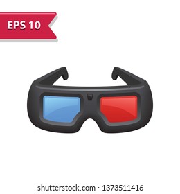 3D Glasses Icon. Professional, pixel-aligned icon in realistic colors.