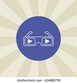 3D glasses icon. sign design. background