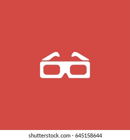 3D glasses icon. sign design. red background