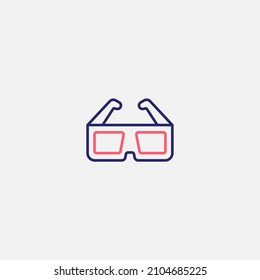 3d glasses icon sign vector,Symbol, logo illustration for web and mobile