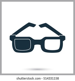 3D glasses icon. Simple design for web and mobile