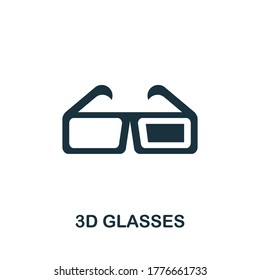 3D Glasses icon. Simple element from cinema collection. Creative 3D Glasses icon for web design, templates, infographics and more