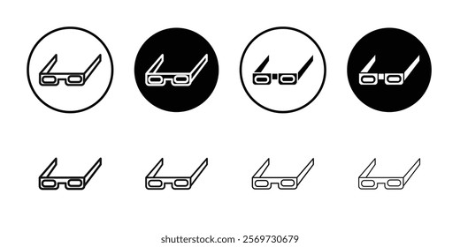 3D glasses icon Symbol mark in filled style