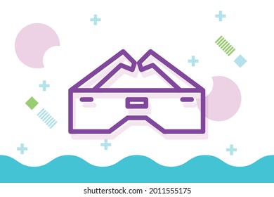 3D glasses icon symbol sign from modern fashion collection for mobile concept and web apps design. Beauty and clothes related vector line icons. 