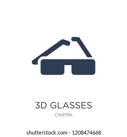 3d glasses icon. Trendy flat vector 3d glasses icon on white background from Cinema collection, vector illustration can be use for web and mobile, eps10
