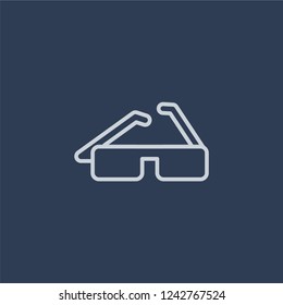 3d glasses icon. Trendy flat vector line 3d glasses icon on dark blue background from Cinema collection. 