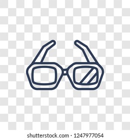 3d glasses icon. Trendy linear 3d glasses logo concept on transparent background from Cinema collection