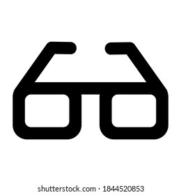 3d glasses icon in trendy solid vector design 