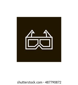 3d glasses icon vector, clip art. Also useful as logo, square app icon, web UI element, symbol, graphic image, silhouette and illustration. Compatible with ai, cdr, jpg, png, svg, pdf, ico and eps.