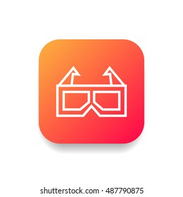3d glasses icon vector, clip art. Also useful as logo, square app icon, web UI element, symbol, graphic image, silhouette and illustration. Compatible with ai, cdr, jpg, png, svg, pdf, ico and eps.