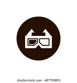 3d glasses icon vector, clip art. Also useful as logo, circle app icon, web UI element, symbol, graphic image, silhouette and illustration. Compatible with ai, cdr, jpg, png, svg, pdf, ico and eps.
