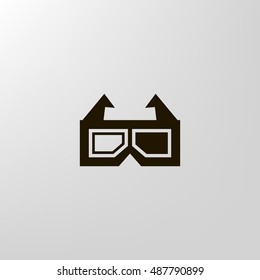 3d glasses icon vector, clip art. Also useful as logo, web UI element, symbol, graphic image, silhouette and illustration. Compatible with ai, cdr, jpg, png, svg, pdf, ico and eps.