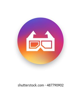 3d glasses icon vector, clip art. Also useful as logo, circle app icon, web UI element, symbol, graphic image, silhouette and illustration. Compatible with ai, cdr, jpg, png, svg, pdf, ico and eps.