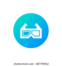 3d glasses icon vector, clip art. Also useful as logo, circle app icon, web UI element, symbol, graphic image, silhouette and illustration. Compatible with ai, cdr, jpg, png, svg, pdf, ico and eps.