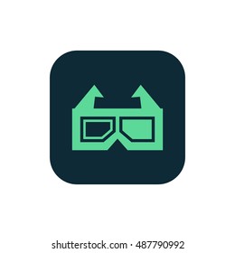 3d glasses icon vector, clip art. Also useful as logo, square app icon, web UI element, symbol, graphic image, silhouette and illustration. Compatible with ai, cdr, jpg, png, svg, pdf, ico and eps.
