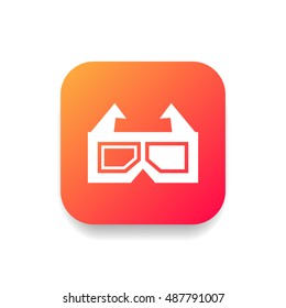 3d glasses icon vector, clip art. Also useful as logo, square app icon, web UI element, symbol, graphic image, silhouette and illustration. Compatible with ai, cdr, jpg, png, svg, pdf, ico and eps.