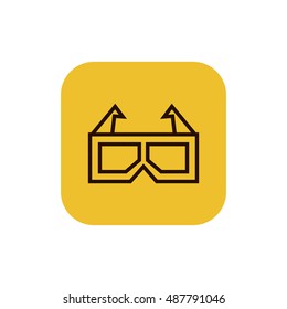 3d glasses icon vector, clip art. Also useful as logo, square app icon, web UI element, symbol, graphic image, silhouette and illustration. Compatible with ai, cdr, jpg, png, svg, pdf, ico and eps.
