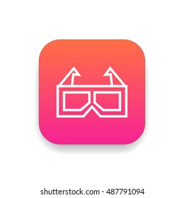 3d glasses icon vector, clip art. Also useful as logo, square app icon, web UI element, symbol, graphic image, silhouette and illustration. Compatible with ai, cdr, jpg, png, svg, pdf, ico and eps.