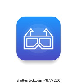3d glasses icon vector, clip art. Also useful as logo, square app icon, web UI element, symbol, graphic image, silhouette and illustration. Compatible with ai, cdr, jpg, png, svg, pdf, ico and eps.