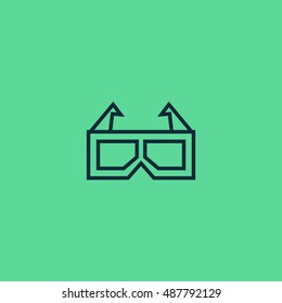 3d glasses icon vector, clip art. Also useful as logo, web UI element, symbol, graphic image, silhouette and illustration. Compatible with ai, cdr, jpg, png, svg, pdf, ico and eps.