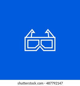 3d glasses icon vector, clip art. Also useful as logo, web UI element, symbol, graphic image, silhouette and illustration. Compatible with ai, cdr, jpg, png, svg, pdf, ico and eps.