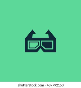 3d glasses icon vector, clip art. Also useful as logo, web UI element, symbol, graphic image, silhouette and illustration. Compatible with ai, cdr, jpg, png, svg, pdf, ico and eps.