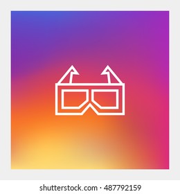 3d glasses icon vector, clip art. Also useful as logo, web UI element, symbol, graphic image, silhouette and illustration. Compatible with ai, cdr, jpg, png, svg, pdf, ico and eps.
