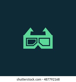 3d glasses icon vector, clip art. Also useful as logo, web UI element, symbol, graphic image, silhouette and illustration. Compatible with ai, cdr, jpg, png, svg, pdf, ico and eps.