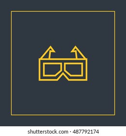 3d glasses icon vector, clip art. Also useful as logo, web UI element, symbol, graphic image, silhouette and illustration. Compatible with ai, cdr, jpg, png, svg, pdf, ico and eps.
