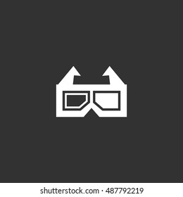 3d glasses icon vector, clip art. Also useful as logo, web UI element, symbol, graphic image, silhouette and illustration. Compatible with ai, cdr, jpg, png, svg, pdf, ico and eps.