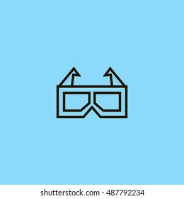 3d glasses icon vector, clip art. Also useful as logo, web UI element, symbol, graphic image, silhouette and illustration.