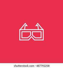 3d glasses icon vector, clip art. Also useful as logo, web UI element, symbol, graphic image, silhouette and illustration. Compatible with ai, cdr, jpg, png, svg, pdf, ico and eps.