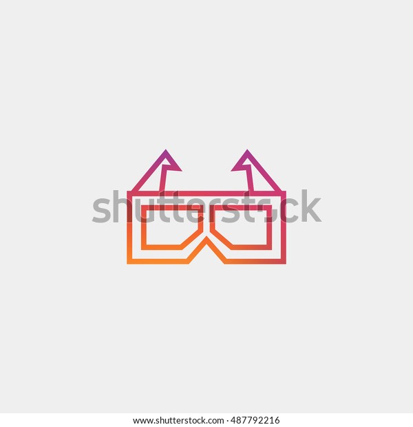 3d Glasses Icon Vector Clip Art Stock Vector Royalty Free 487792216