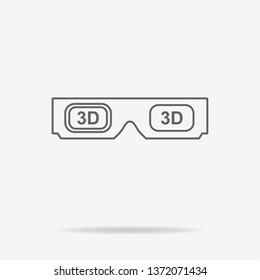 3d glasses icon. Vector concept illustration for design.