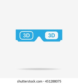 3d glasses icon. Vector concept illustration for design.