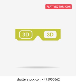 3d glasses icon. Vector concept illustration for design.